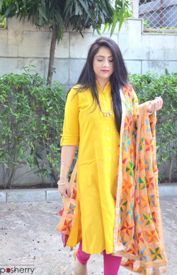 Blog Posts: Phulkari Dupatta With Plain Suits Look For A Festive Outfit