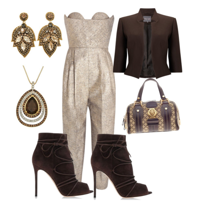 New Years Outfit Ideas - Gold jumpsuit