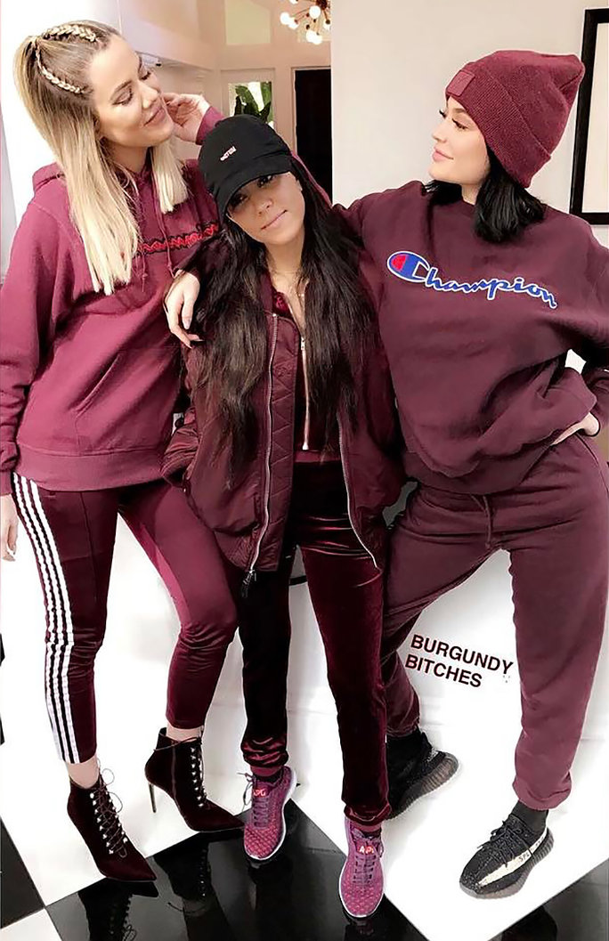 Burgundy Color Pieces To Copy Kylie, Khloe and Kourtney's Look