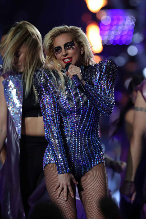 Lady Gaga Super Bowl Look - Purple leotard